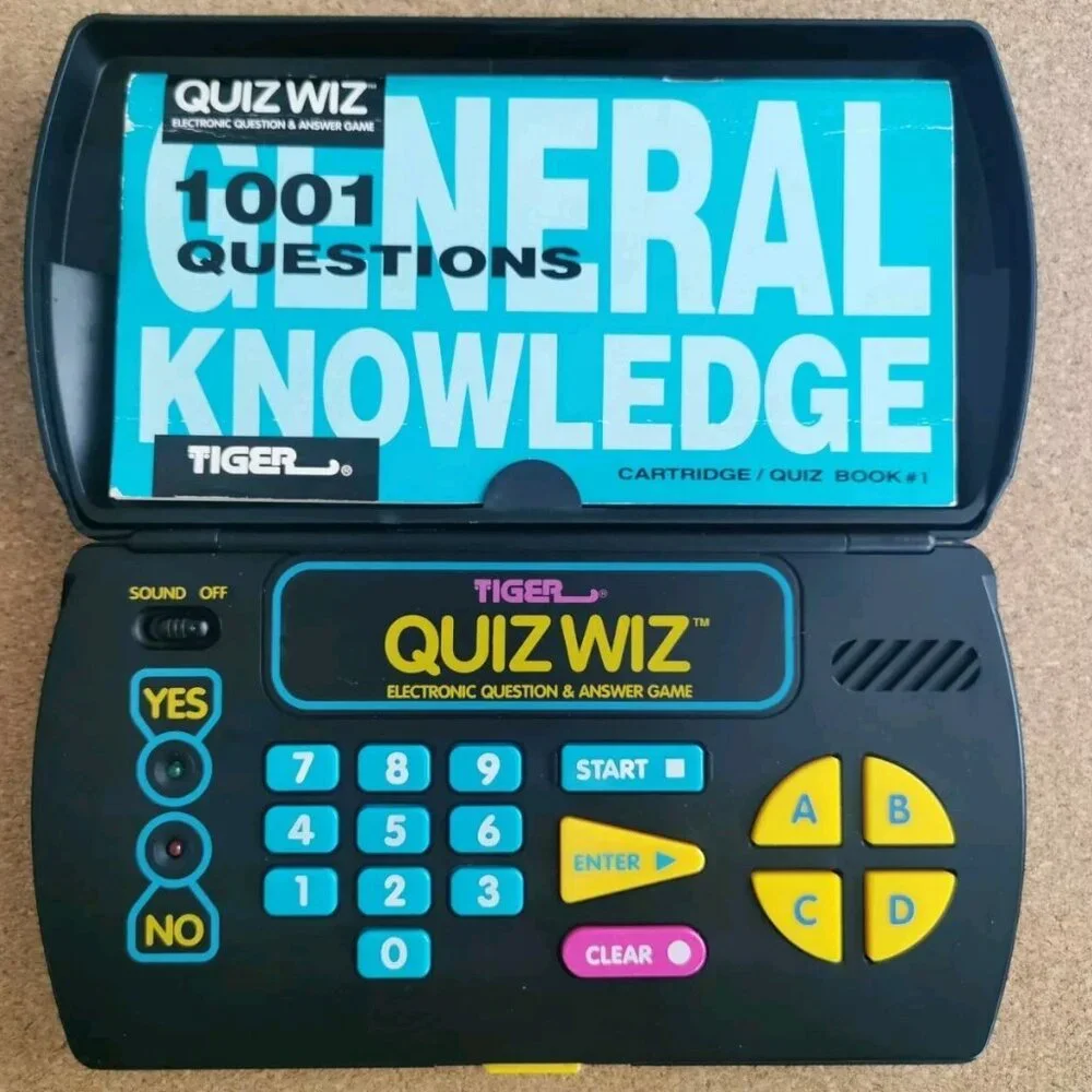 Quiz Wiz Tiger Electronics 1993 Electronic Handheld Question & Answer Game Works